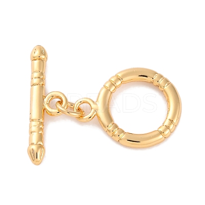 Rack Plating Eco-Friendly Brass Toggle Clasps KK-S403-16G-1