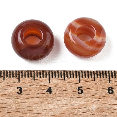 Natural Carnelian European Beads G-G740-14x8mm-15-1