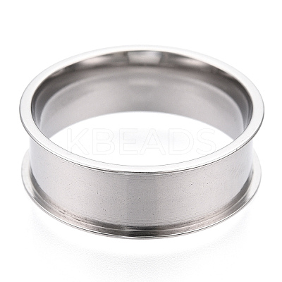 201 Stainless Steel Grooved Finger Ring Settings STAS-WH0047-8mm-26S-1