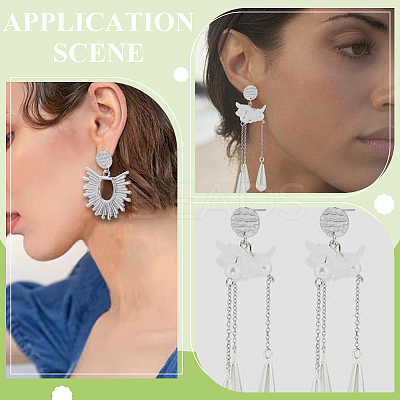 80Pcs 304 Stainless Steel Stud Earring Findings STAS-ME0001-44-1