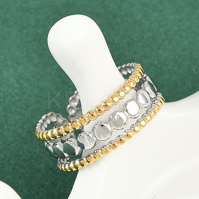 304 Stainless Steel Open Cuff Rings for Women RJEW-K301-04GP-1