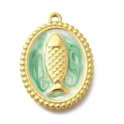 304 Stainless Steel Enamel Pendants STAS-Q347-08B-G-1