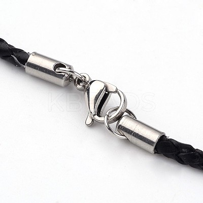Braided Leather Necklace Making NJEW-JN01551-02-1