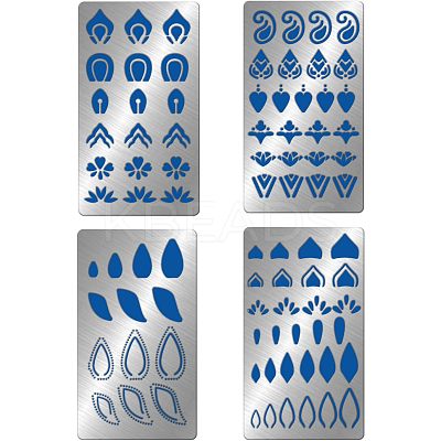 4Pcs 4 Style Mandela Element 304 Stainless Steel Cutting Dies Stencils DIY-FG0002-11-1