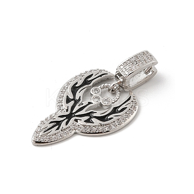 Brass Micro Pave Cubic Zirconia Pendants KK-U047-09P-1