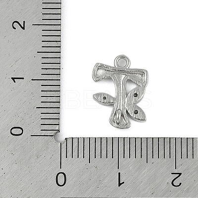 Brass Crystal Rhinestone Letter Links Connector Charms KK-S395-06P-T-1