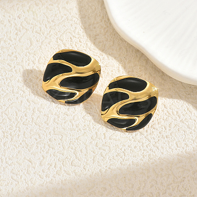 Stainless Steel Square Stud Earrings HU6471-3-1