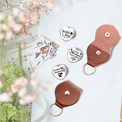 Heart Double-Sided Engraved Stainless Steel Commemorative Decision Maker Coin Set AJEW-GL0002-01J-1