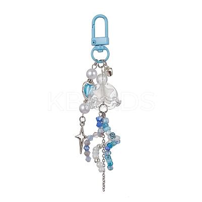 Luminous Acrylic Star Pendant Decoration HJEW-JM01443-02-1