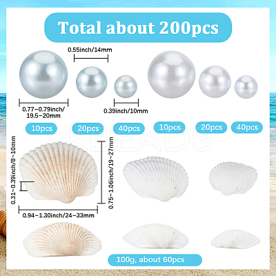 140Pcs 3 Styles ABS Plastic Imitation Pearl Round Beads KY-SP0001-64-1