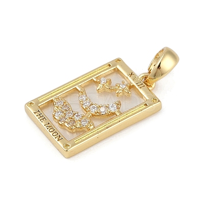 Brass Clear Rhinestone Pendants KK-M002-01G-1