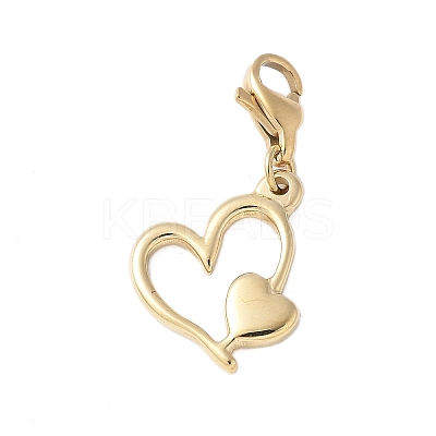 304 Stainless Steel Heart Pendant Decoration STAS-S165-21G-1