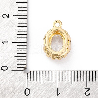 Brass Micro Pave Clear Cubic Zirconia Pendants LS-KK-Z084-09G-01-1
