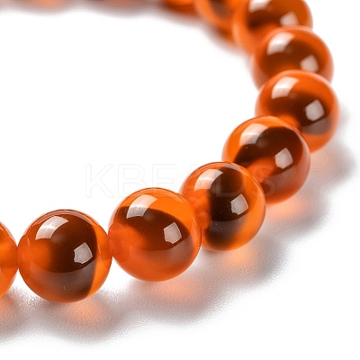 Unisex Natural Sugar Heart Agate Beaded Stretch Bracelets LS-BJEW-K097-01A-03-1
