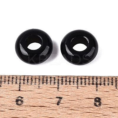 Natural Obsidian European Beads G-Q602-04M-1