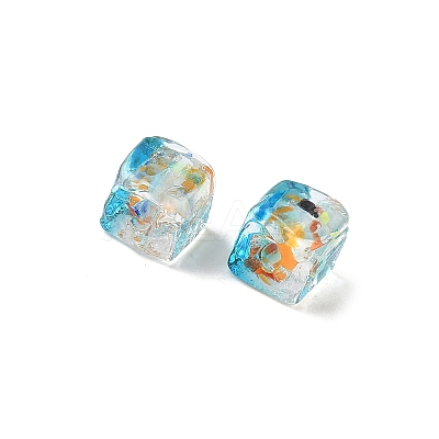 Baking Paint Handmade Gold Sand Lampwork Beads LAMP-P072-01A-04-1