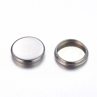 Tarnish Resistant Flat Round 304 Stainless Steel Plain Edge Bezel Cups LS-STAS-S028-27-1