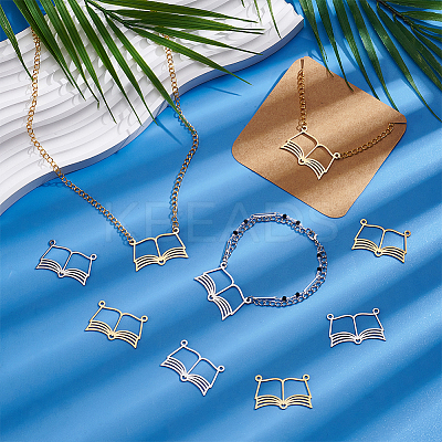 12Pcs 2 Colors 201 Stainless Steel Pendants STAS-PH0007-23-1