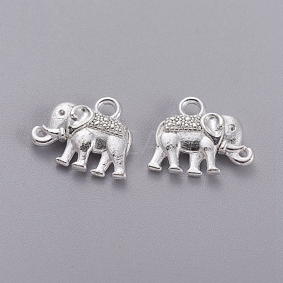 Vintage Elephant Charms A-PALLOY-ZN-47017-S-FF-1