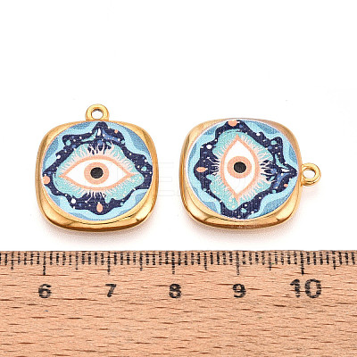 Printed 304 Stainless Steel Pendants STAS-OY002-17G-02-1