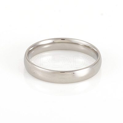 Tarnish Resistant 201 Stainless Steel Plain Band Rings LS-RJEW-G107-4mm-9-P-1