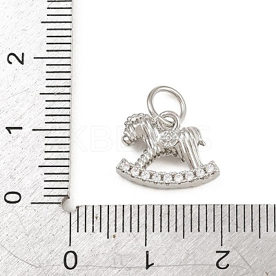 Brass Micro Pave Clear Cubic Zirconia Charms CU-CBAD306-19P-1