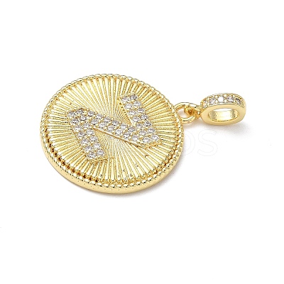 Brass Micro Pave Clear Cubic Zirconia Pendants KK-L253-17G-Z-1