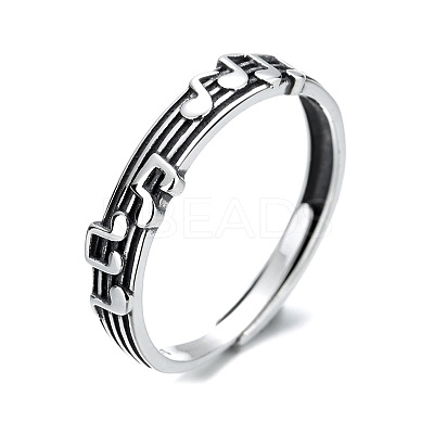Musical Note 925 Sterling Silver Adjustable Rings FS-WG761CA-01-1
