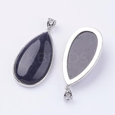 Synthetic Blue Goldstone Big Pendants G-I184-05-1