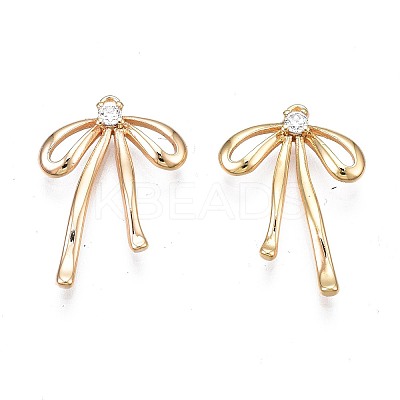 Brass Micro Pave Clear Cubic Zirconia Pendants X-KK-N232-244-1