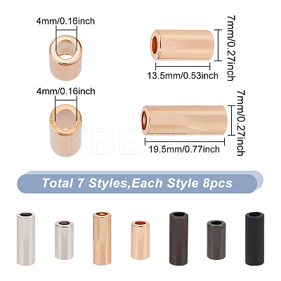 56Pcs 7 Style Zinc Alloy Cord Ends FIND-PH0017-78-1