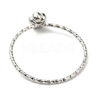 Non-Tarnish 304 Stainless Steel Rose Flower Finger Ring X-RJEW-P090-01P-1