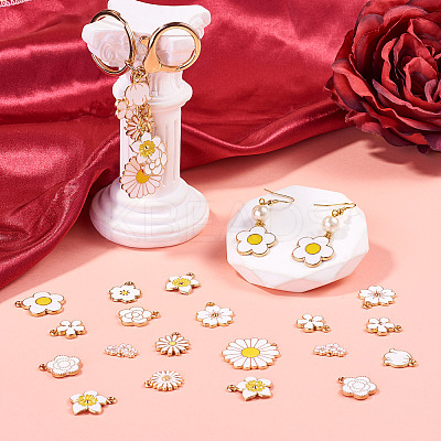 64Pcs 16 Styles Alloy Enamel Pendants ENAM-TA0004-13-1