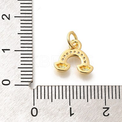 Brass Micro Pave Clear Cubic Zirconia Pendants KK-L225-040G-1
