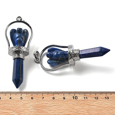 Natural Lapis Lazuli Pointed Big Pendants KK-H491-01P-03-1