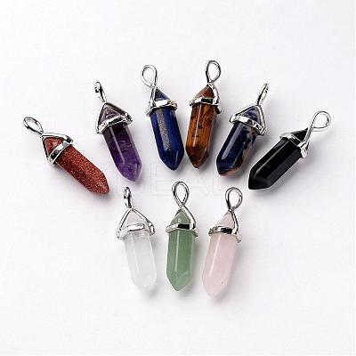 Bullet Natural & Synthetic Mixed Stone Pointed Pendants G-E332-A-1