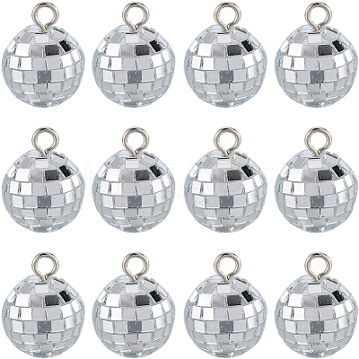 24Pcs Mirror Ball Reflective Ball Pendants AJEW-SC0002-62-1