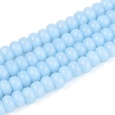 Opaque Solid Color Glass Beads Strands GLAA-ZX008-4mm-18J-1