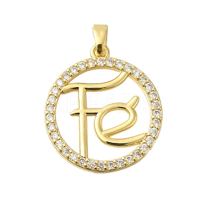 Rack Plating Brass Micro Pave Clear Cubic Zirconia Hollow Connector Charms KK-M079-09G-1