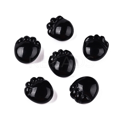 Natural Obsidian Footprint Figurines DJEW-N003-02A-1