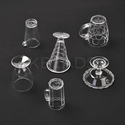 6Pcs Transparent Plastic Food Play Cup Set AJEW-K030-06-1