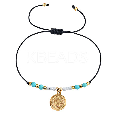 304 Stainless Steel & Brass Charm Bracelets KD3071-2-1