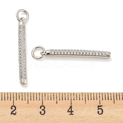 Rack Plating Brass Micro Pave Clear Cubic Zirconia Pendants KK-Q804-23P-1
