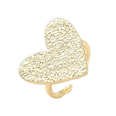 Heart Brass Cuff Rings for Women RJEW-A069-09G-1