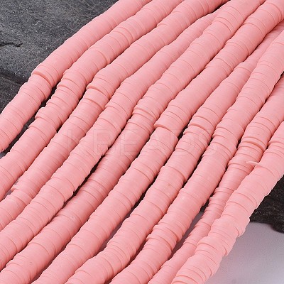 Flat Round Handmade Polymer Clay Beads CLAY-R067-8.0mm-18-1