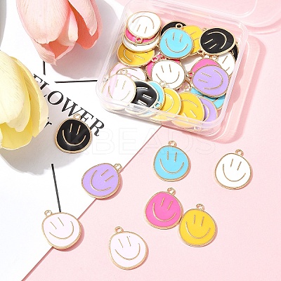 7 Colors Alloy Enamel Pendants ENAM-FS0002-05-1