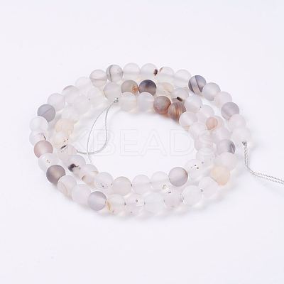 Natural Agate Beads Strands G-J376-07-6mm-1