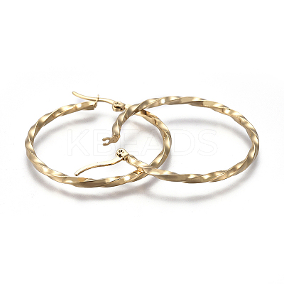 201 Stainless Steel Big Hoop Earrings LS-EJEW-A054-06C-G-1