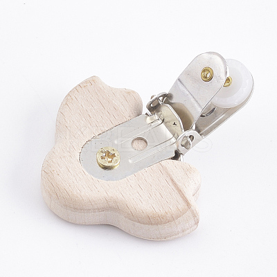 Beech Wood Baby Pacifier Holder Clips WOOD-T015-26-1
