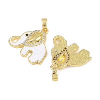 Brass Micro Pave Cubic Zirconia Pendants KK-F908-08G-03-1